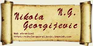 Nikola Georgijević vizit kartica